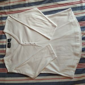 Womens Sonoma, Medium, white, V-neck  Henley ,long sleeve t- shirt.